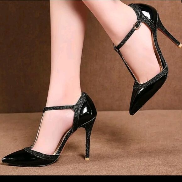 BRAND NEW WILD DIVA HIGH HEEL PUMP METAL POINTY TOE BUCKLE ANKLE STRAP SHOE - Picture 15 of 15